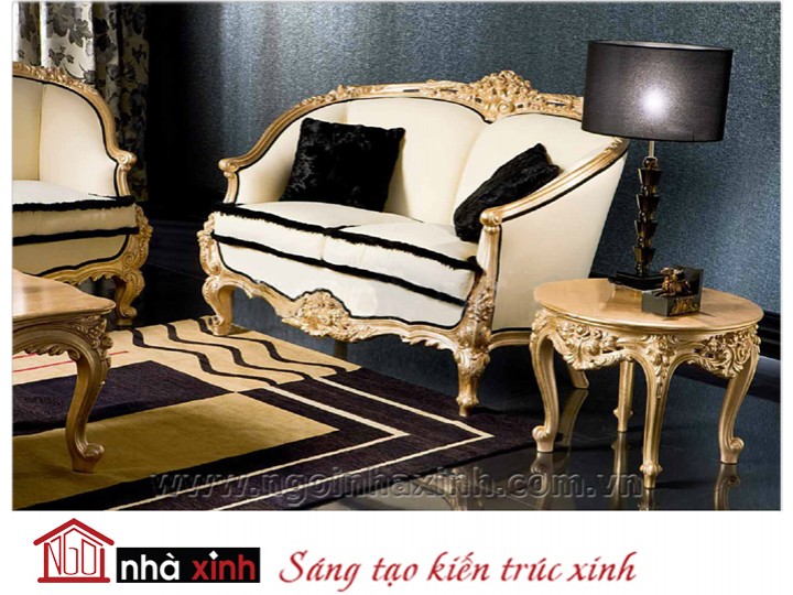 Mẫu nội thất mạ vàng ghế sofa NNX-SFMV-001