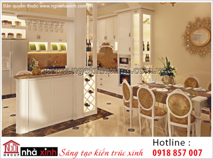 Mẫu Nội Thất Phòng Bếp & Phòng Ăn Đẹp | Tân Cổ Điển | Chú Hòa - Tây Ninh | NT. NNX 184