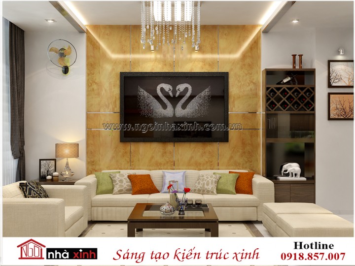 Mẫu nội thất phòng khách đẹp | Hiện đại | Cô Hồng - quận 2 | NT. NNX182