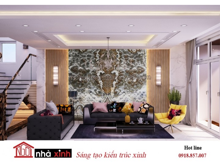 nội thất phòng khách đẹp mang phòng cách hiện đại nhà anh Lâm do Nhà Xinh thiết kế