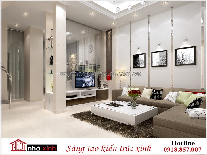 Thiết kế nội thất phòng khách đẹp | Hiện Đại | Chị Liên - Ngô Đức Kế | NT. NNX 188