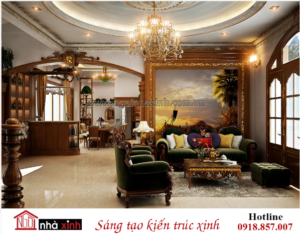 nội thất biệt thự đẹp phong cách cổ điển anh Khanh do Nhà Xinh thiết kế, biệt thự đẹp, nhà xinh