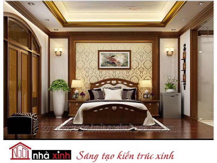 Mẫu nội thất cao cấp phòng ngủ cổ điển đẹp NNX-PNCĐ-008