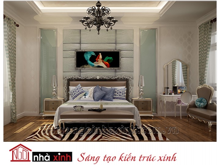 Mẫu nội thất cao cấp phòng ngủ cổ điển đẹp NNX-PNCĐ-041