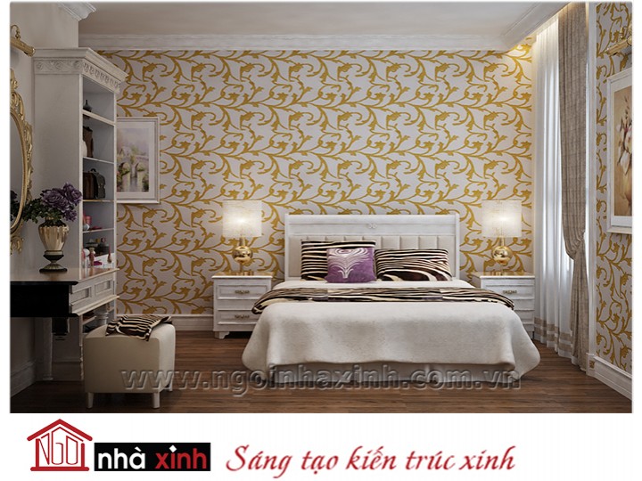 Mẫu nội thất cao cấp phòng ngủ cổ điển đẹp NNX-PNCĐ-048