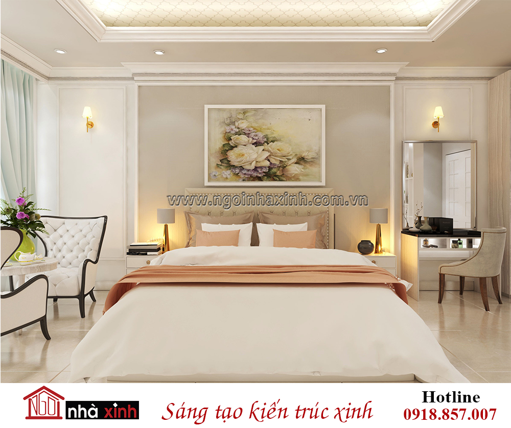 nội thất hiện đại đẹp phòng ngủ master nhà chị Xuân Phú Nhuận
